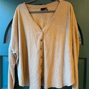 Urban Outfitters Beige Ribbed Cardigan